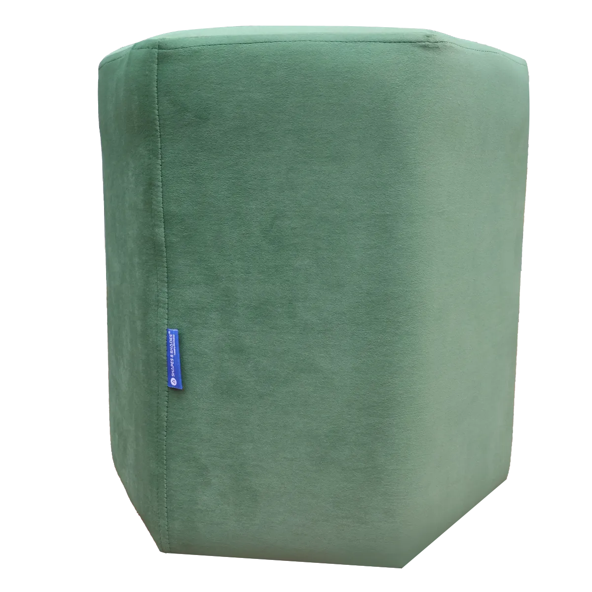 Light Green Upholstered Hexagon Pouf For Home Decor
