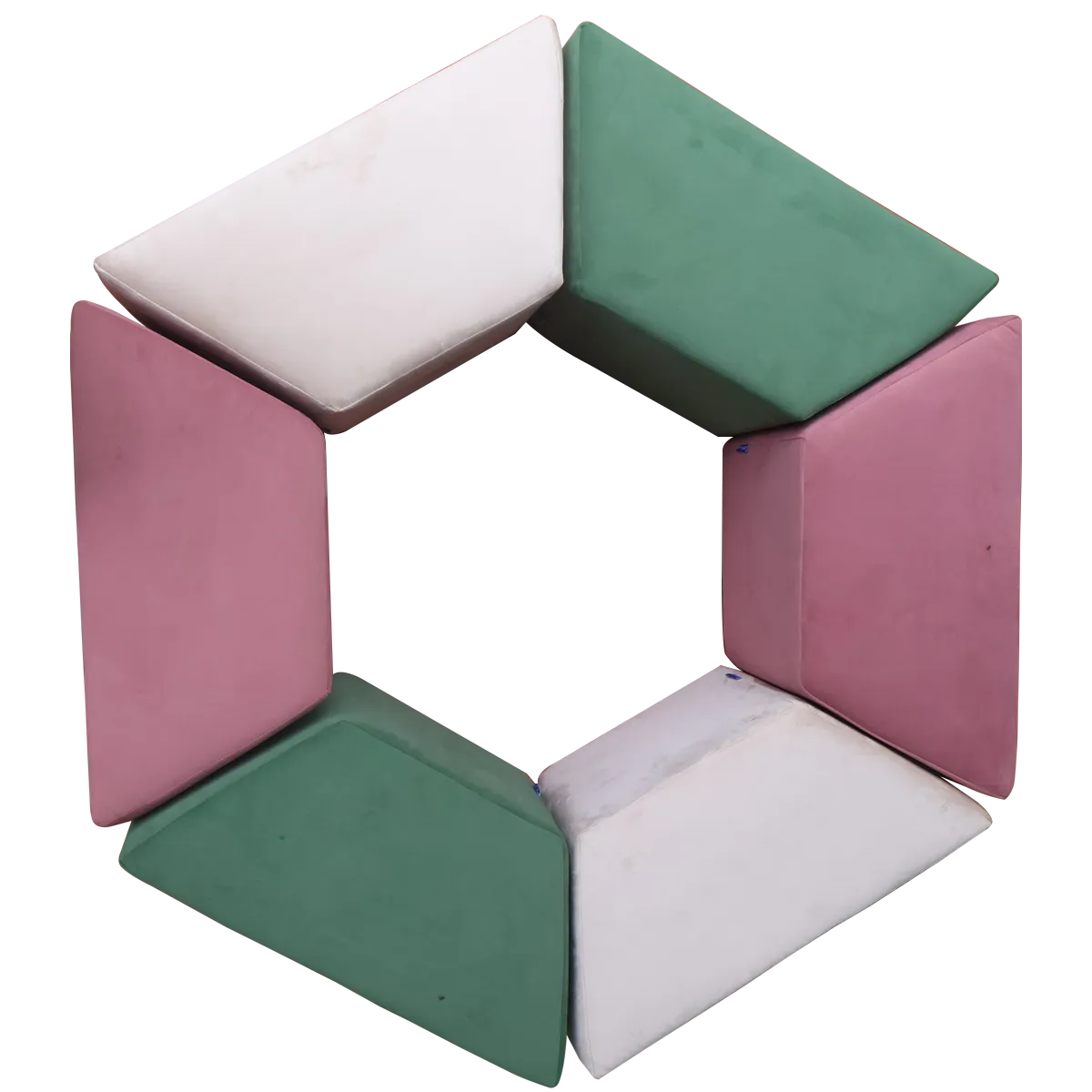 Pink Upholstered Parallelogram Pouf For Home Decor