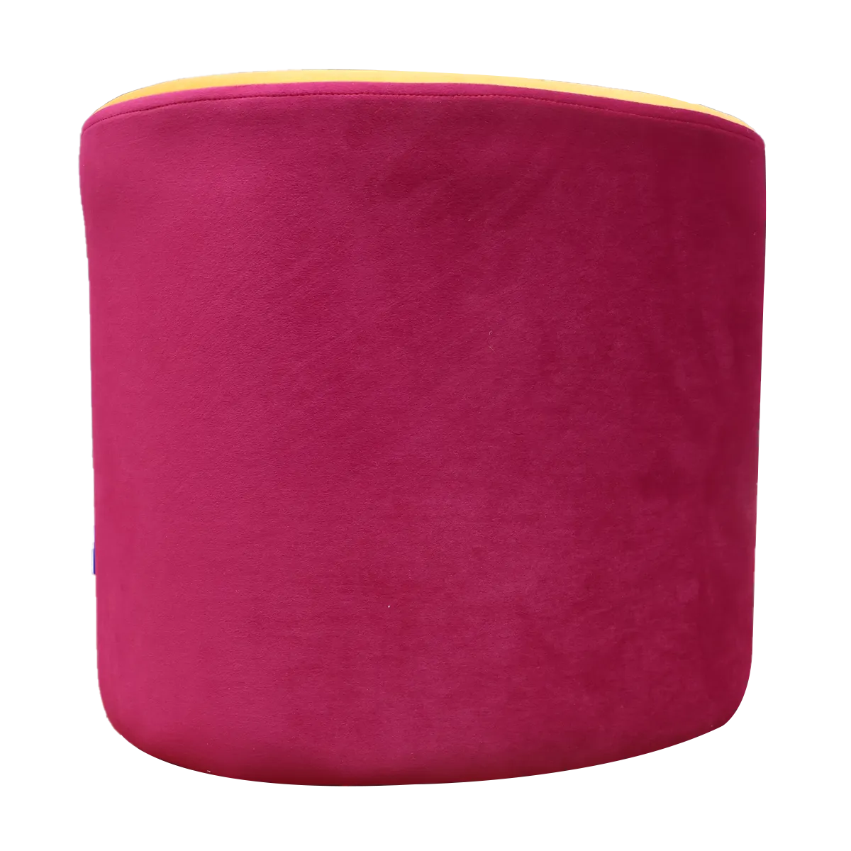 Maroon & Yellow Upholstered Egg Pouf For Home Decor