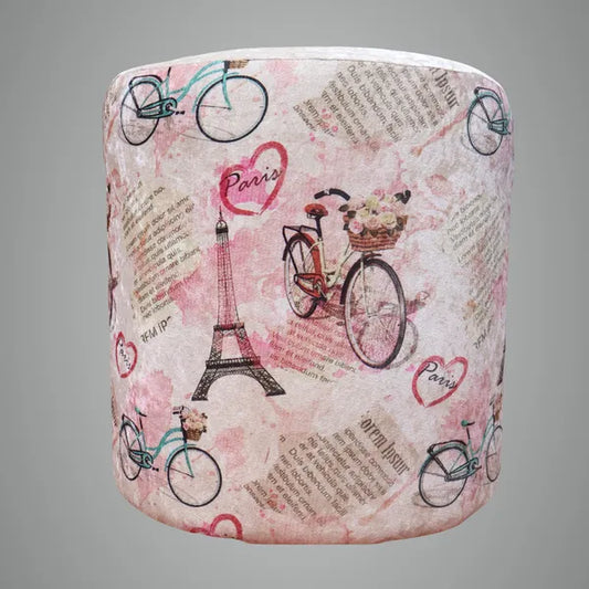 Multicolor Upholstered Round Pouf For Home Decor