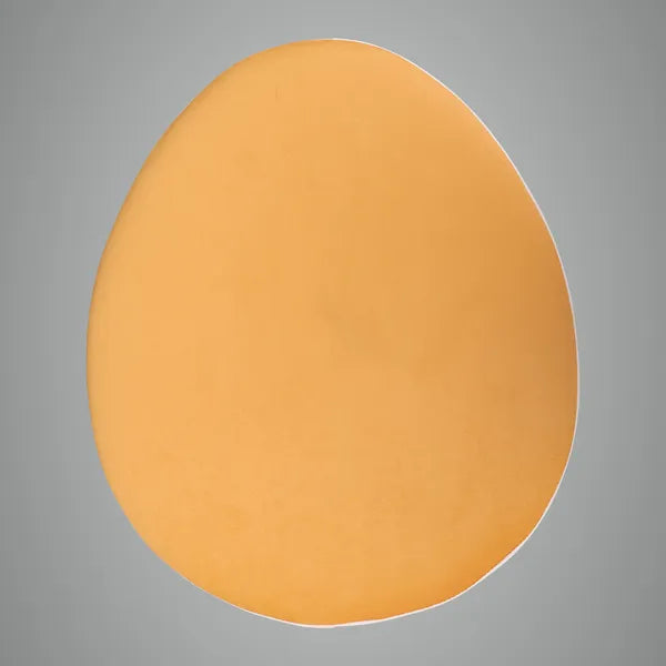 White & Yellow Upholstered Egg Pouf For Home Decor