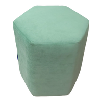 Light Green Upholstered Hexagon Pouf For Home Decor