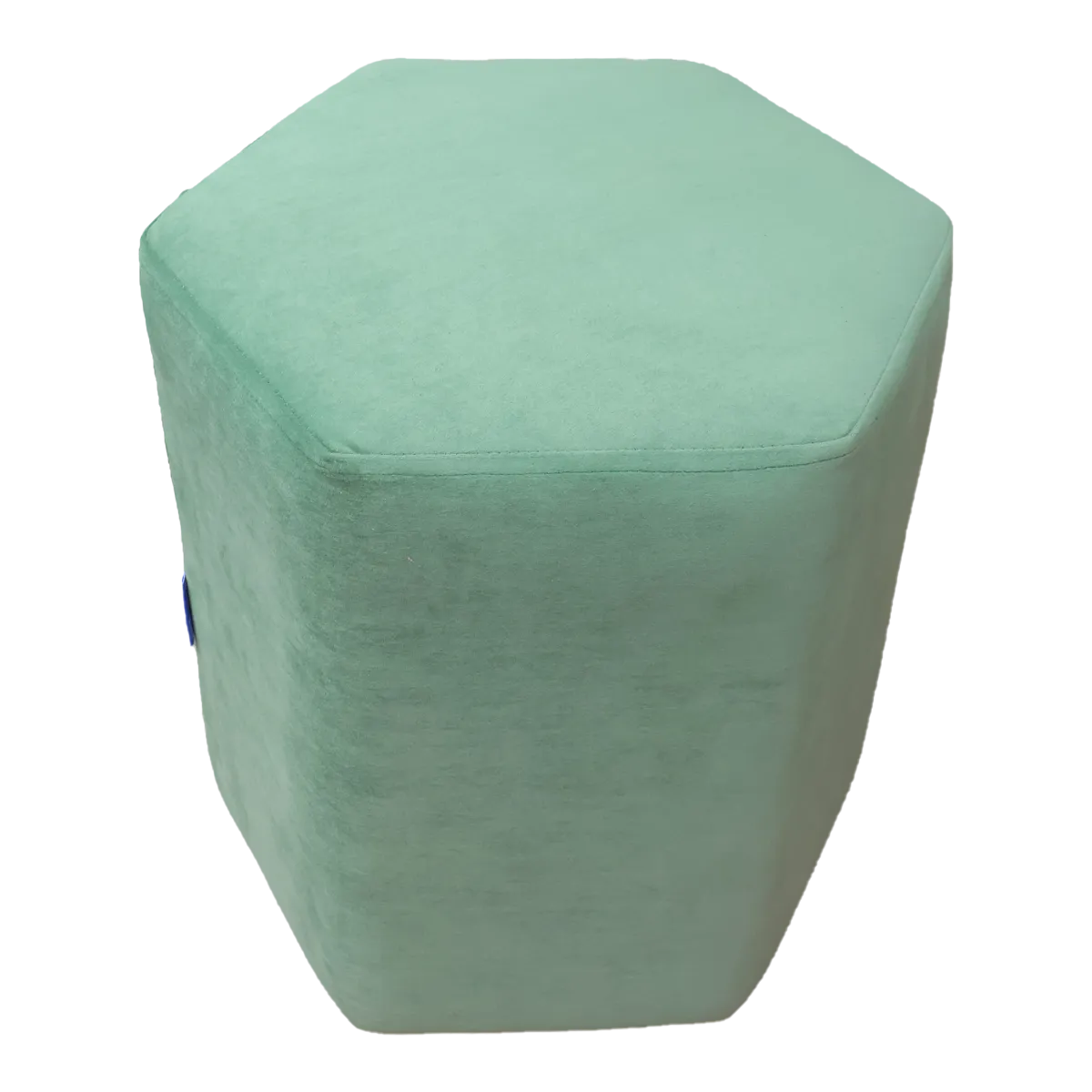 Pack Of 2 Light Green Upholstered Hexagon & Parallelogram Pouf For Home Dec
