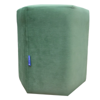 Light Green Upholstered Hexagon Pouf For Home Decor