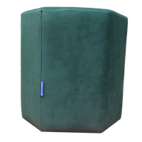 Dark Green Upholstered Hexagon Pouf For Home Decor
