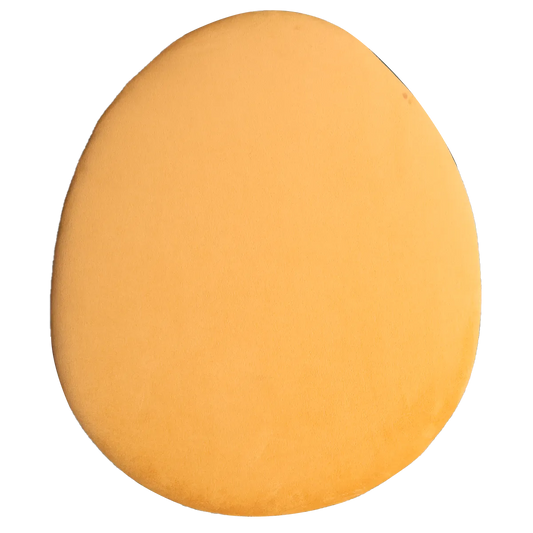 Dark Green & Yellow Upholstered Egg Pouf For Home Decor