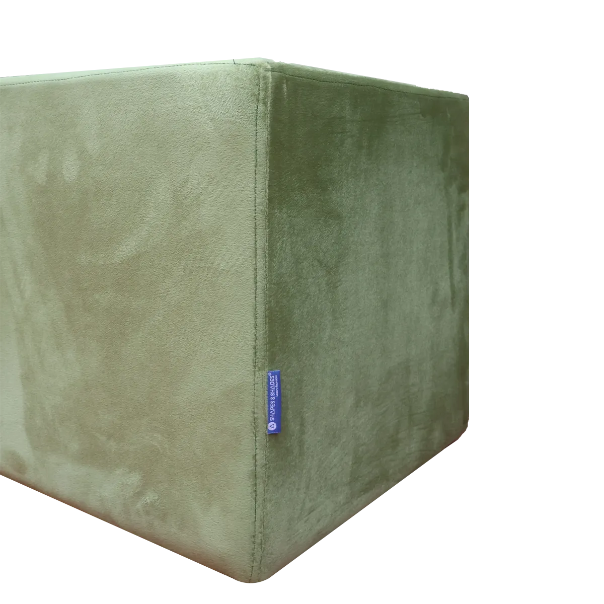 Green Upholstered Square Pouf For Home Decor