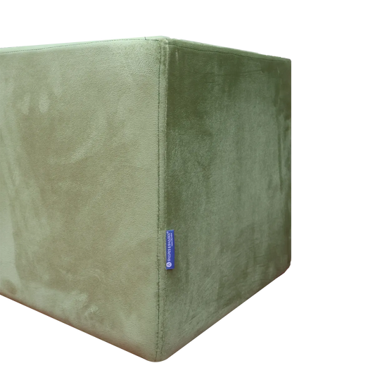 Green Upholstered Square Pouf For Home Decor