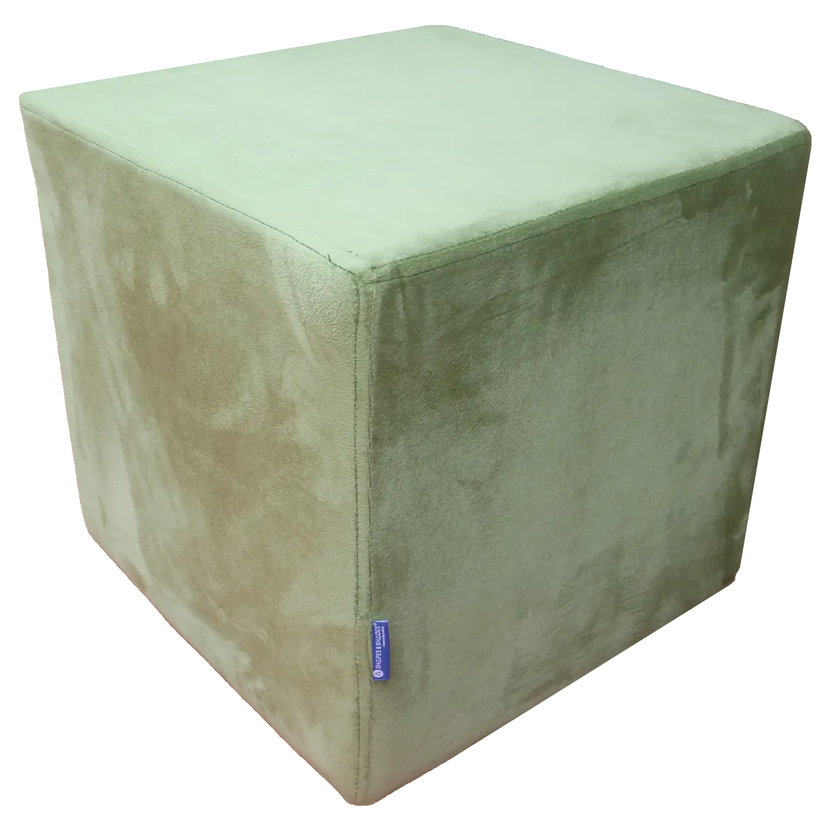 Green Upholstered Square Pouf For Home Decor