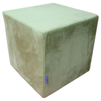 Green Upholstered Square Pouf For Home Decor