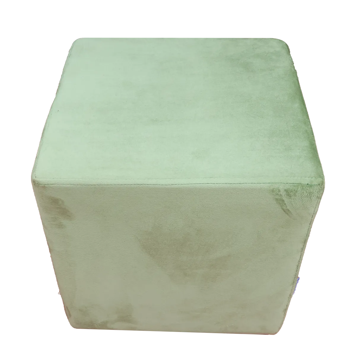 Green Upholstered Square Pouf For Home Decor