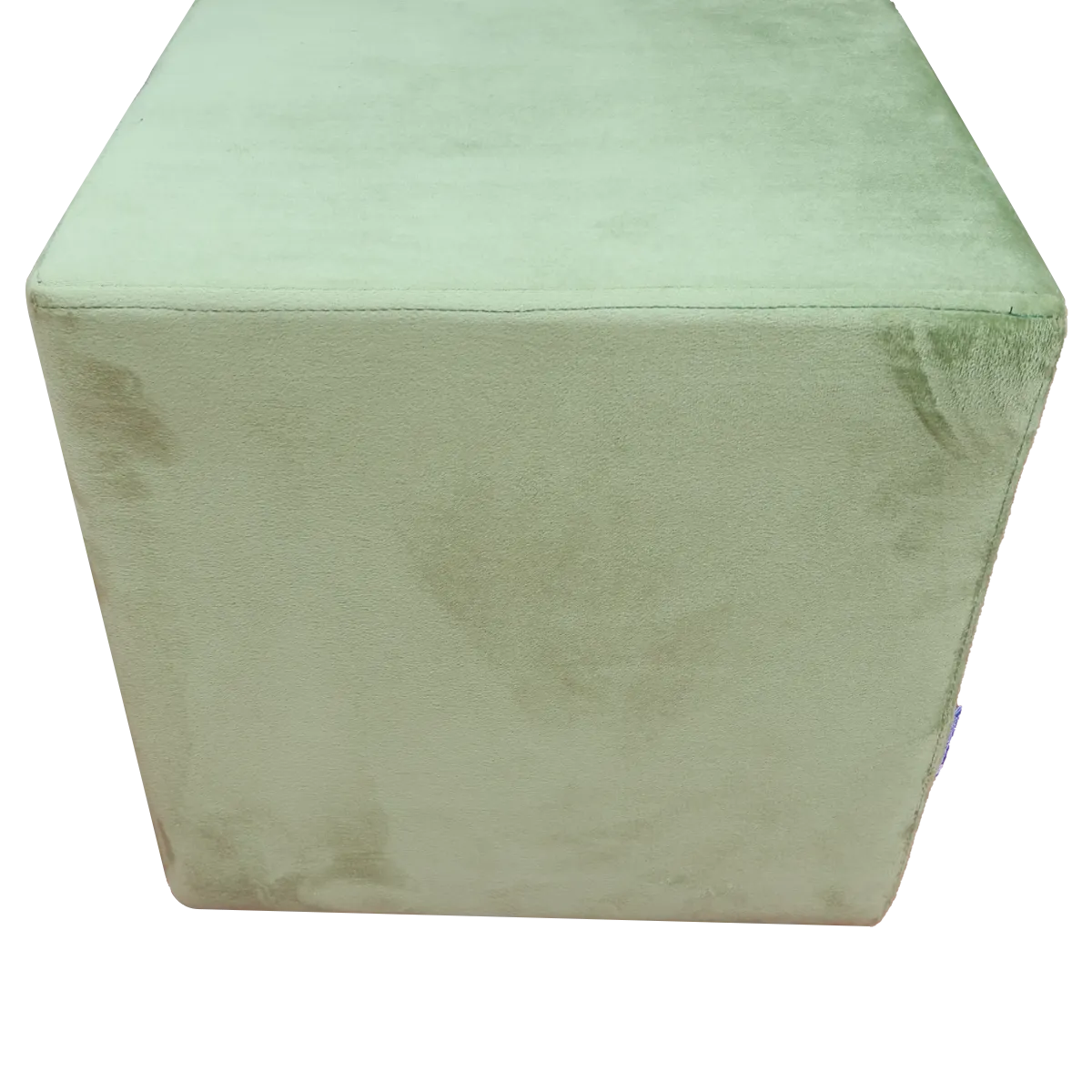 Green Upholstered Square Pouf For Home Decor
