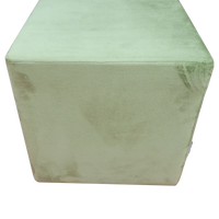 Green Upholstered Square Pouf For Home Decor