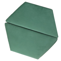 Light Green Upholstered Parallelogram Pouf For Home Decor