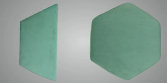 compare product Pack Of 2 Light Green Upholstered Hexagon & Parallelogram Pouf For Home Dec