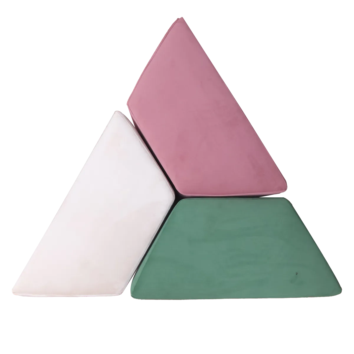 Off White Upholstered Parallelogram Pouf For Home Decor