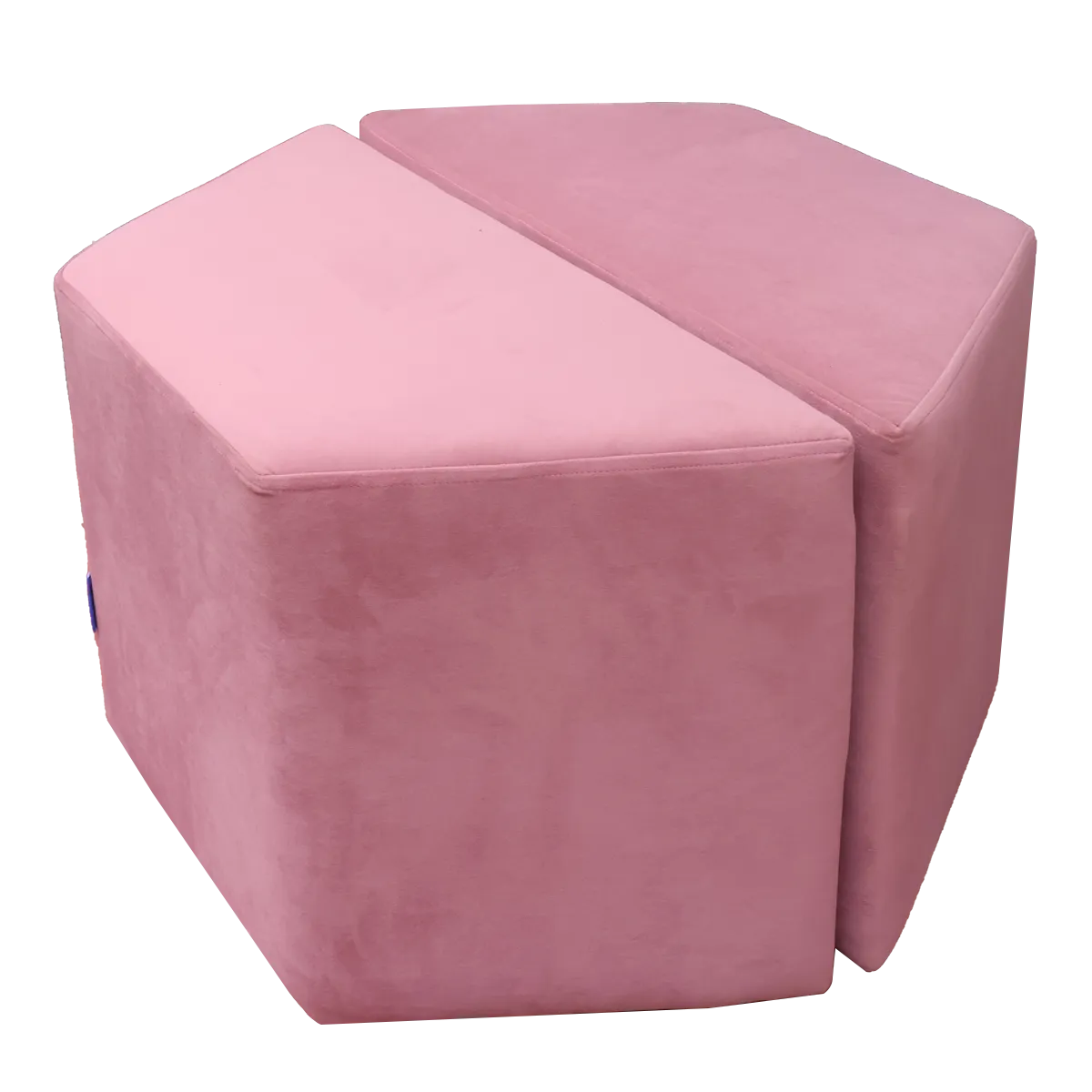 Pack Of 2 Pink & Off White Upholstered Parallelogram Pouf For Home Decor