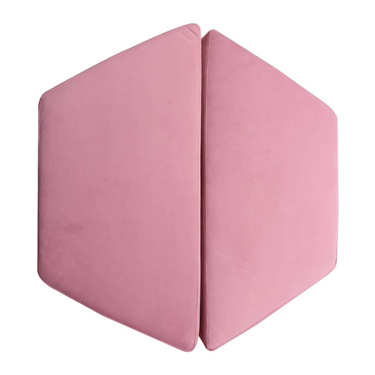 Pack Of 2 Pink & Off White Upholstered Parallelogram Pouf For Home Decor