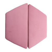 Pack Of 2 Pink & Off White Upholstered Parallelogram Pouf For Home Decor