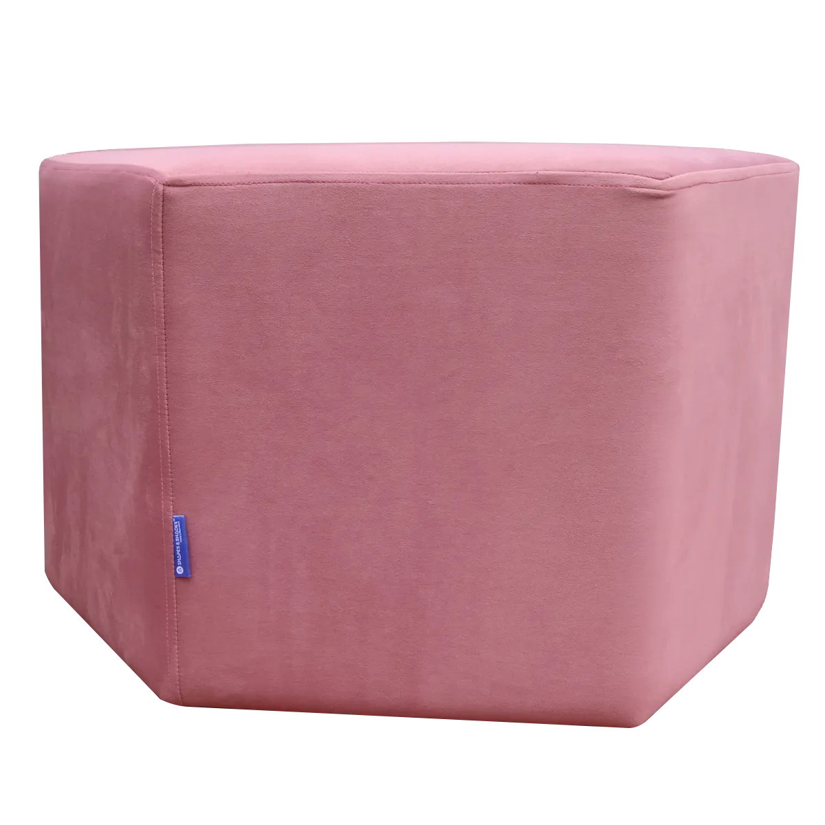 Pack Of 2 Pink & Off White Upholstered Parallelogram Pouf For Home Decor