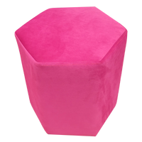 Marron Upholstered Hexagon Pouf For Home Decor