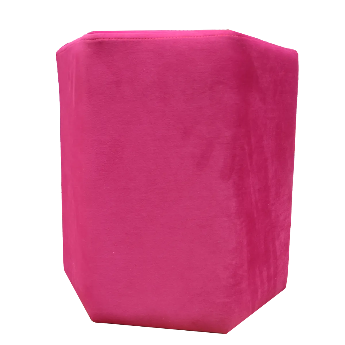Marron Upholstered Hexagon Pouf For Home Decor