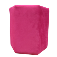 Marron Upholstered Hexagon Pouf For Home Decor