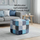 Blue Patchwork Pouf For Home Decor