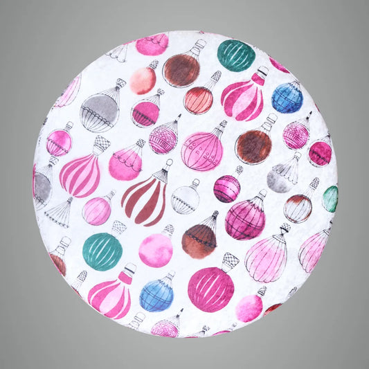 Balloon Printed Upholstered Round Pouf For Home Decor