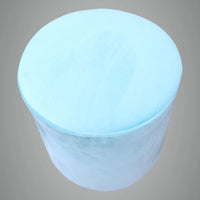 Solid Sky Blue Upholstered Round Pouf For Home Decor