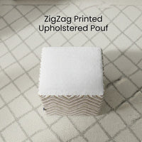 Zigzag Printed Square Pouf For Home Decor
