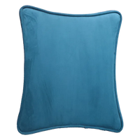 Pack Of 2 Dark Green Footstool Foot Stool & Aqua Blue Upholstered Round Pouf For Home Decor
