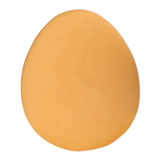 Pack Of 2 Maroon, White & Yellow Upholstered Egg Pouf For Home Decor