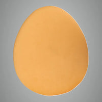 White & Yellow Upholstered Egg Pouf For Home Decor