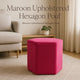 Marron Upholstered Hexagon Pouf For Home Decor
