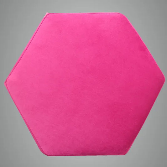 Marron Upholstered Hexagon Pouf For Home Decor