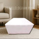 Off White Upholstered Parallelogram Pouf For Home Decor