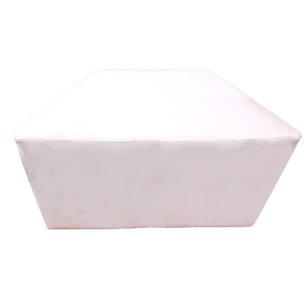 Off White Upholstered Parallelogram Pouf For Home Decor