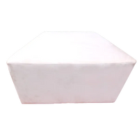 Off White Upholstered Parallelogram Pouf For Home Decor