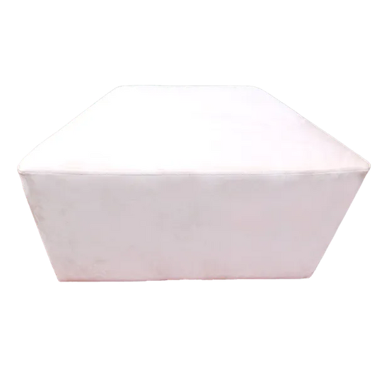 Off White Upholstered Parallelogram Pouf For Home Decor