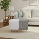 Black & White Upholstered Rectangular Ottoman For Home Decor