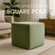 Green Upholstered Square Pouf For Home Decor